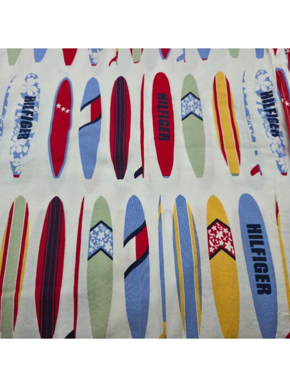 Tommy Hilfiger Surfs Up Surfboard Print Twin Flat Sheet ONLY Cotton 66 X 96